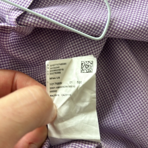 Hugo Boss ‘Miles’ Sharp Fit Dress Shirt in Purple Check | Size 17L - Picture 8 of 8